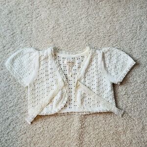 NWOT Matilda Jane Cream Crochet Knit sweater